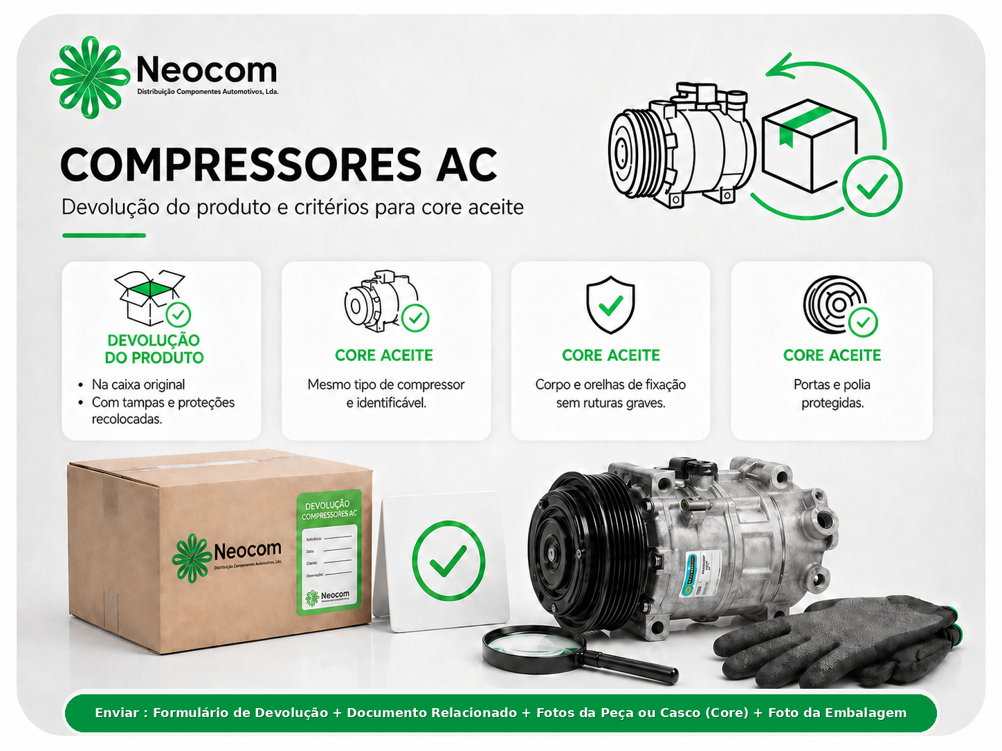Critérios de devolução de core - Compressores AC