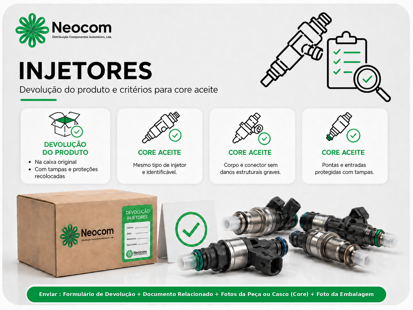 Critérios de devolução de core - Injetores