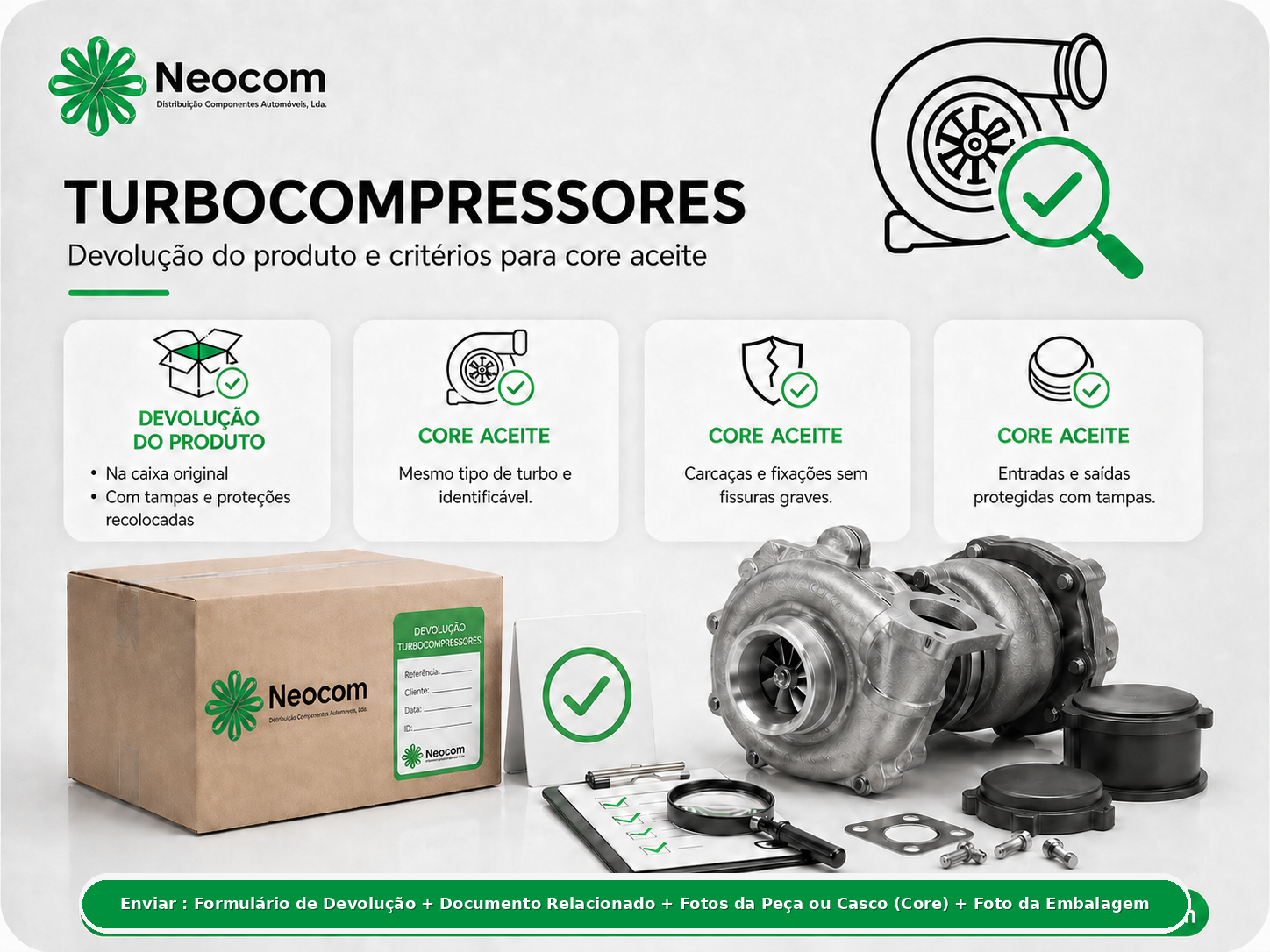 Critérios de devolução de core - Turbocompressores
