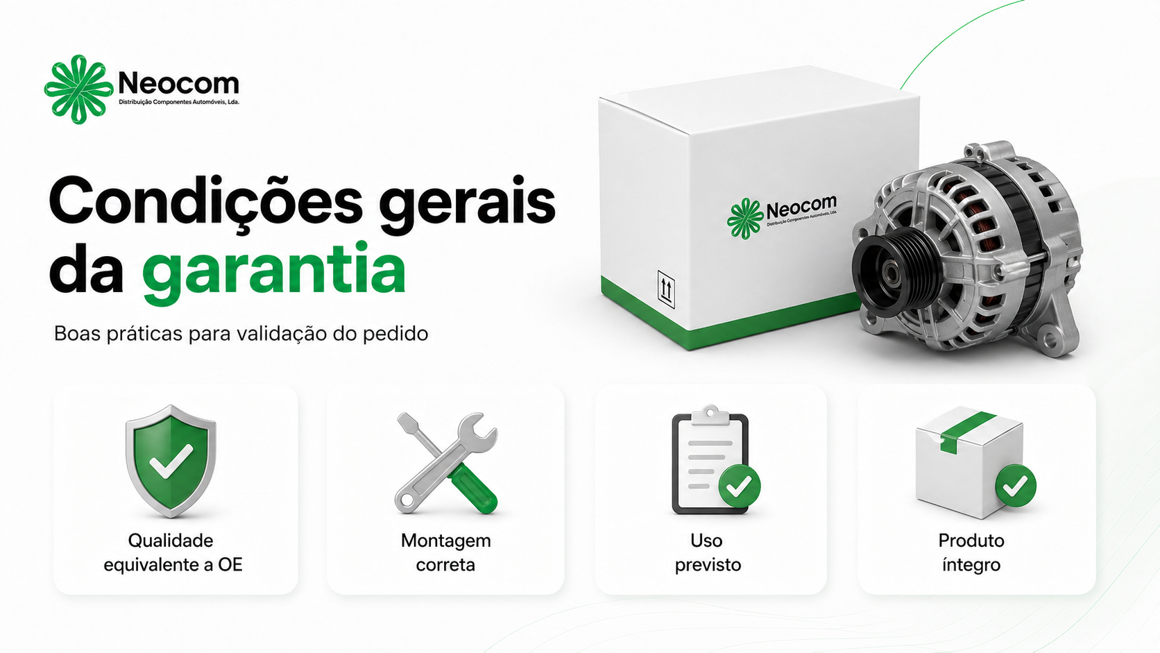 Condições gerais de garantia Neocom