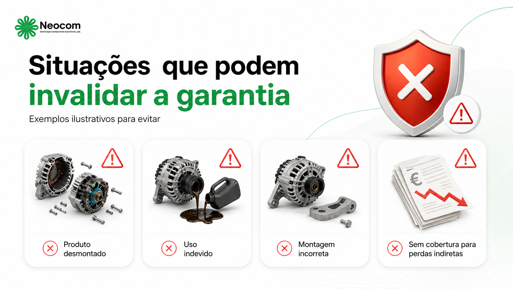 Situações que podem invalidar a garantia