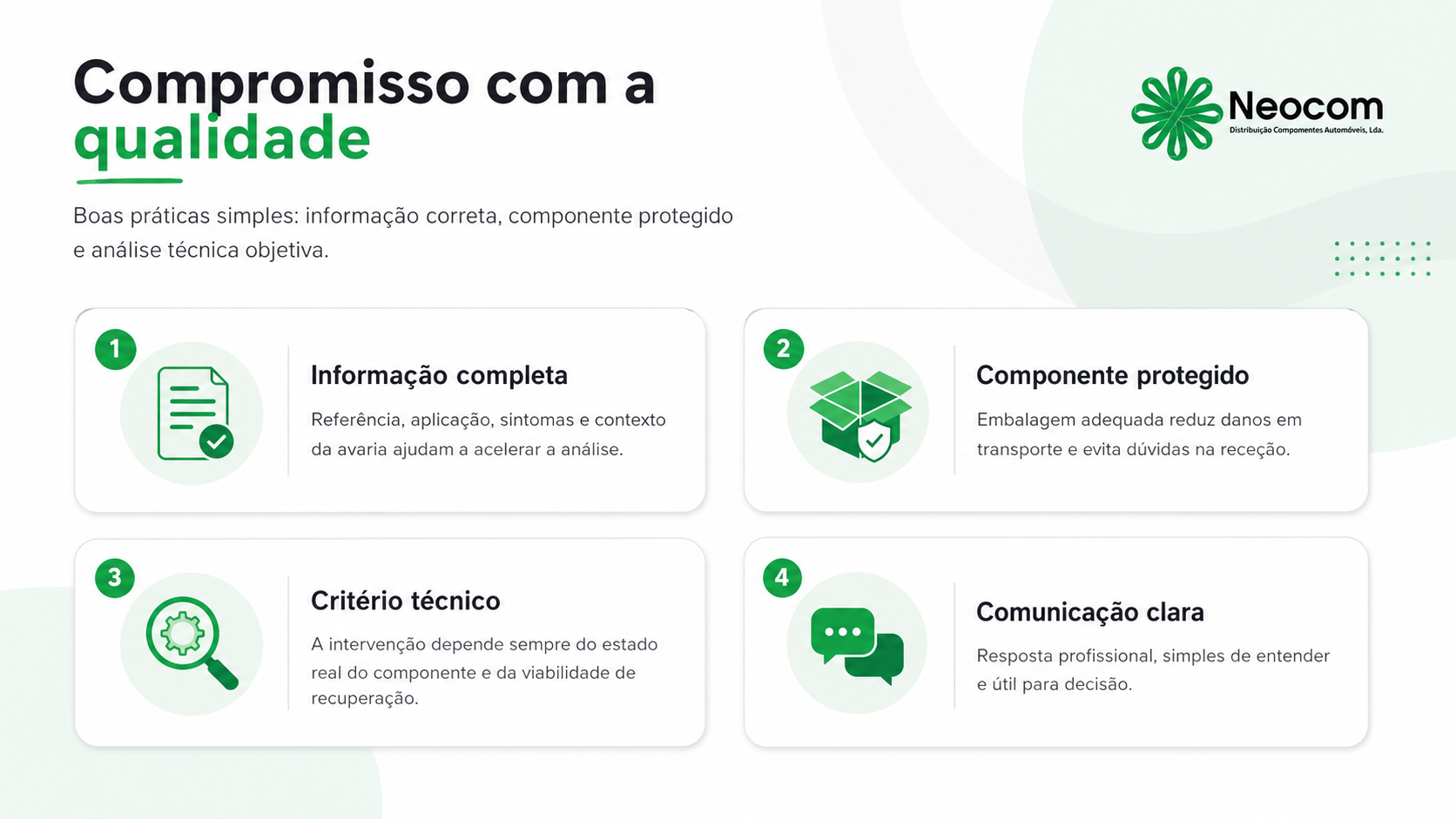 Compromisso com a qualidade NEOCOM